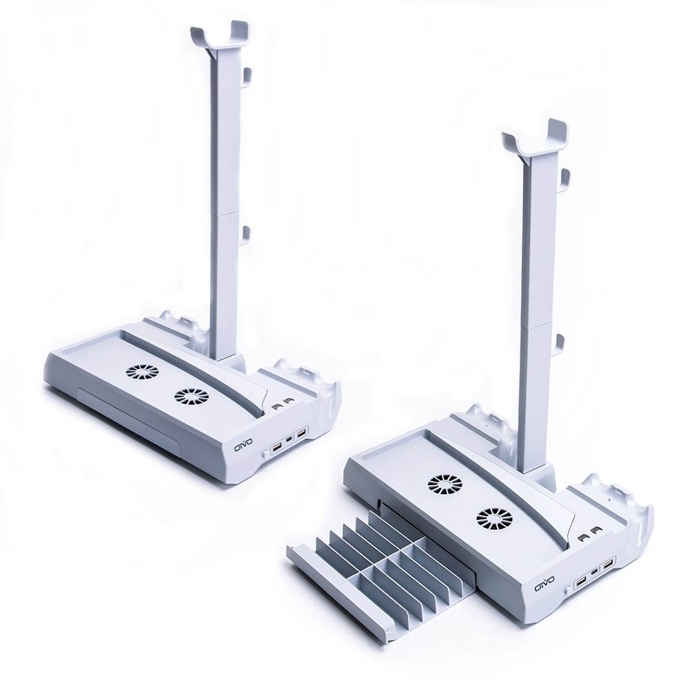 OIVO IV-P5249 Dual-Charge Cooling Base Bracket Disc Storage Rack With Earphone Bracket Suitable For PS5