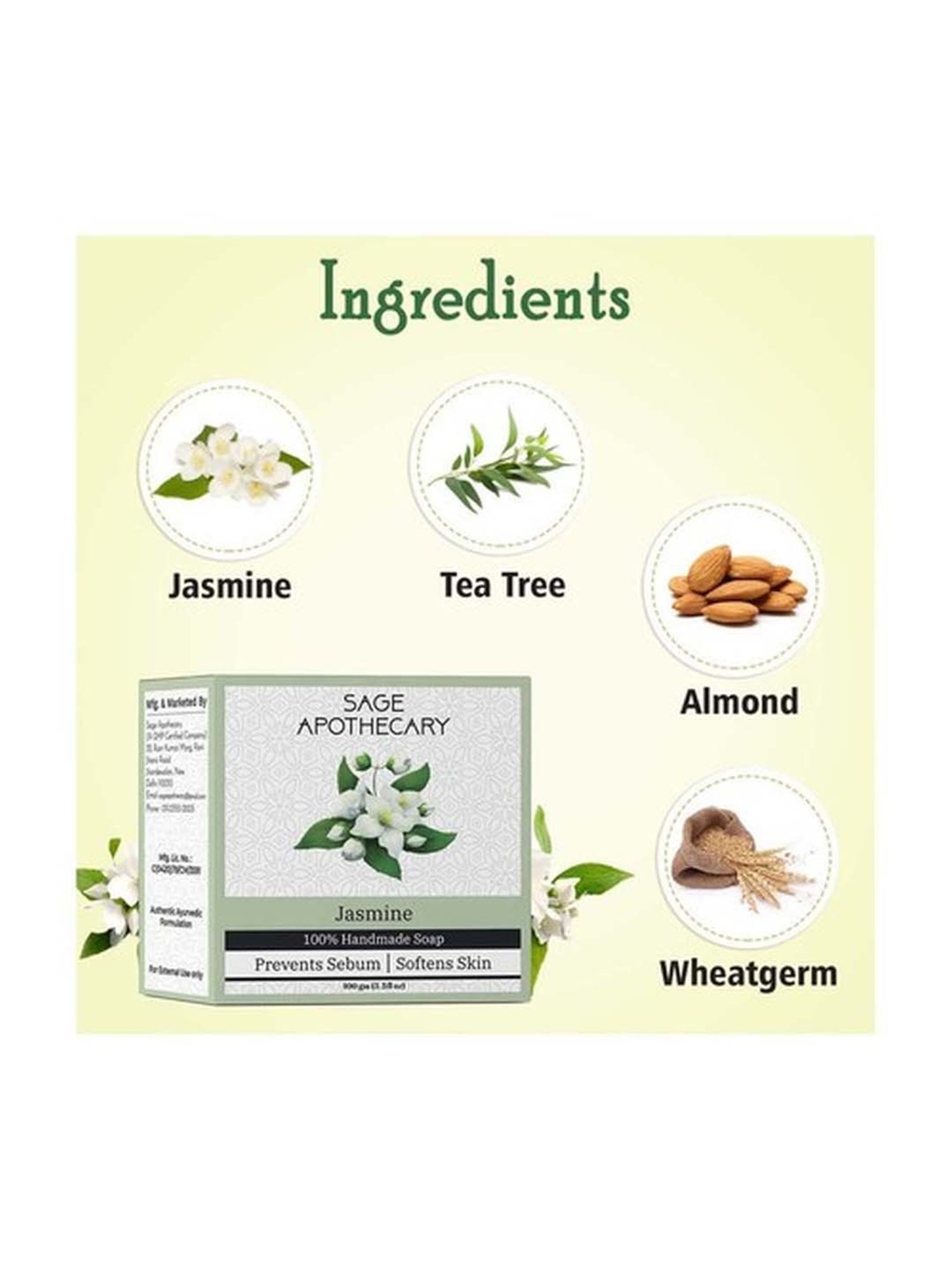 Sage Apothecary Jasmine Soap - 100 gm