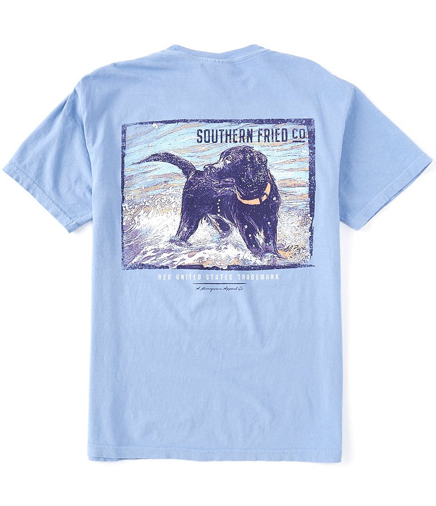 Southern Fried Cotton Men's Surf Pup Short-Sleeve Pocket Graphic Tee