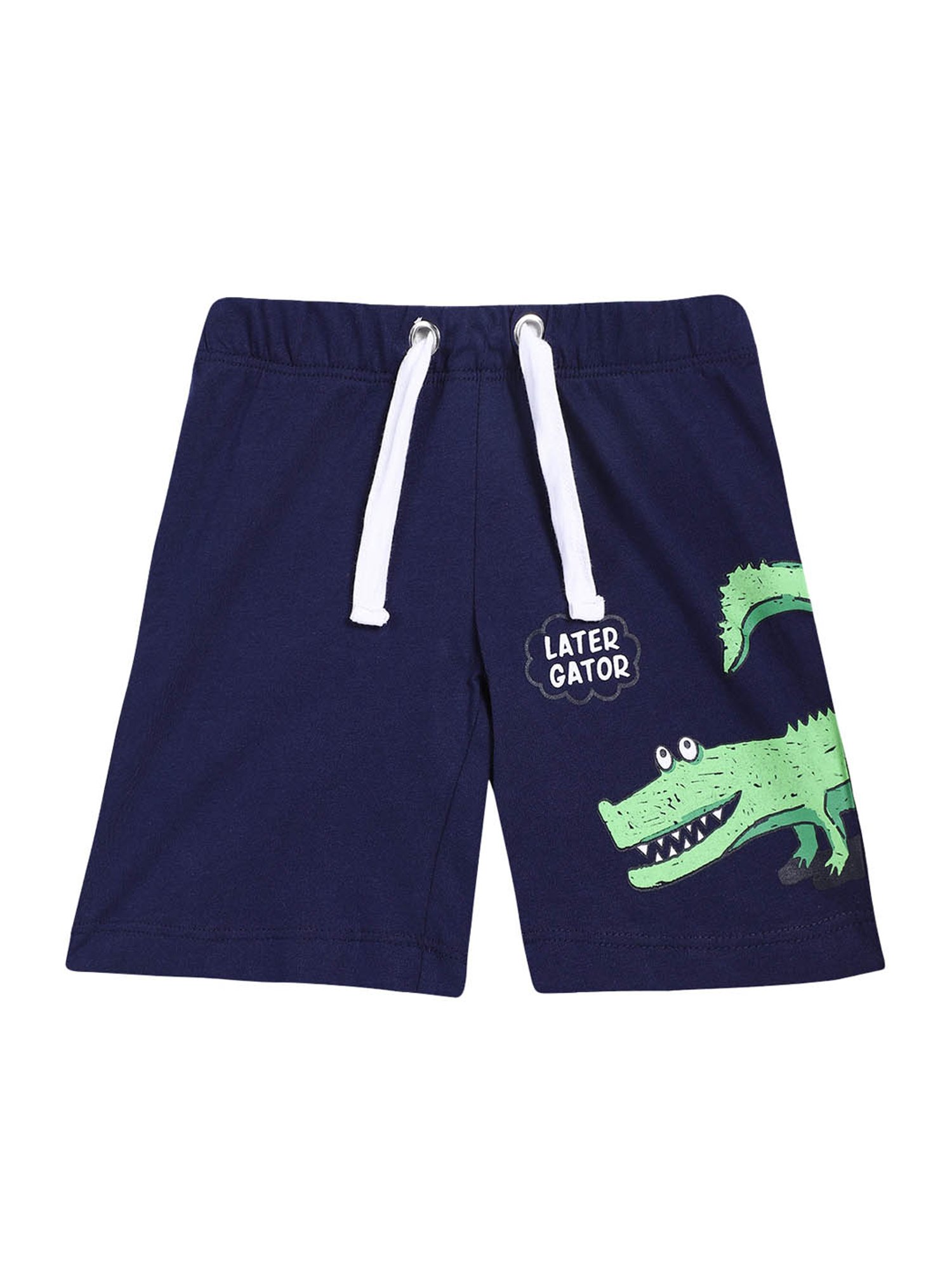Lazy Shark Kids Red & Navy Printed  T-Shirt with  Shorts