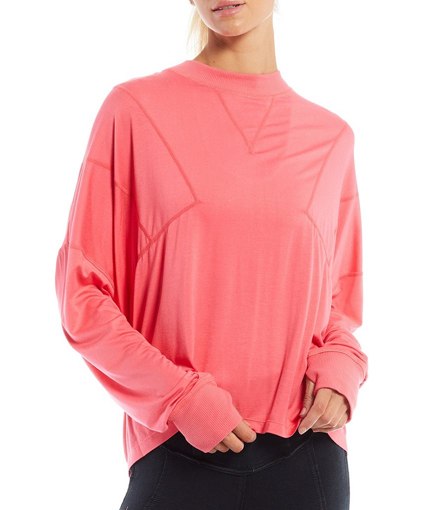 Free People FP Movement Runner Up Crew Neck Long Sleeve Layer Top