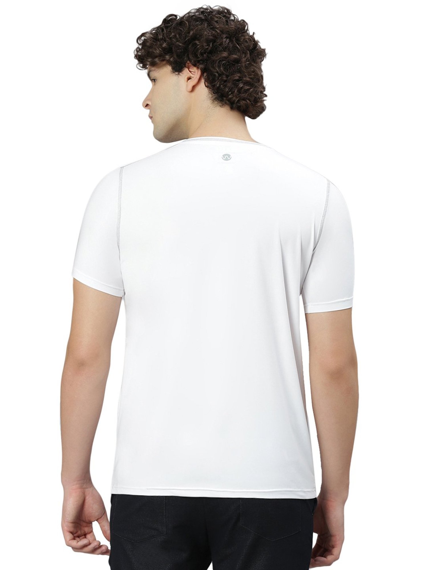 Slowave White Regular Fit Crew T-Shirt
