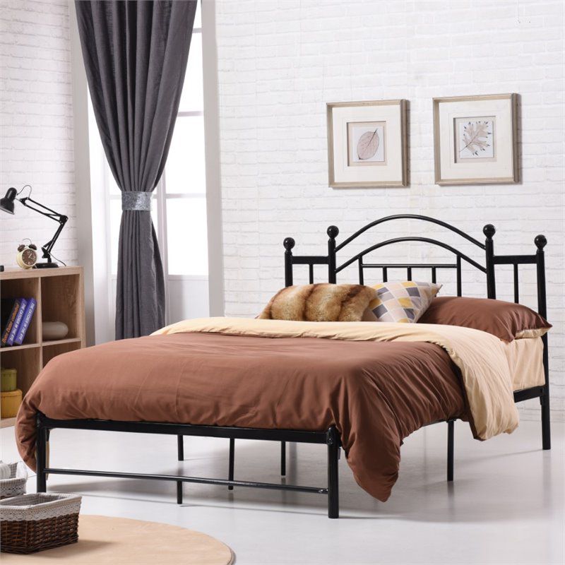 Complete Platform Full Size Bed in Black - Hodedah