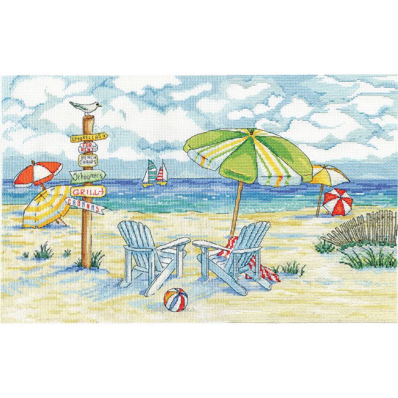 Design Works Counted Cross Stitch Kit 11"X18"-Beach Signs (14 Count)