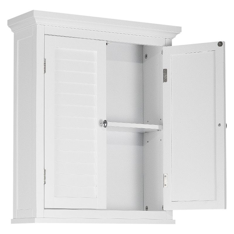 Slone 2 Door Shuttered Wall Cabinet - White - Elegant Home Fashion