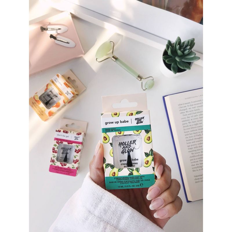 Holler and Glow Grow Up Babe Strengthening Base Coat - 0.5 fl oz