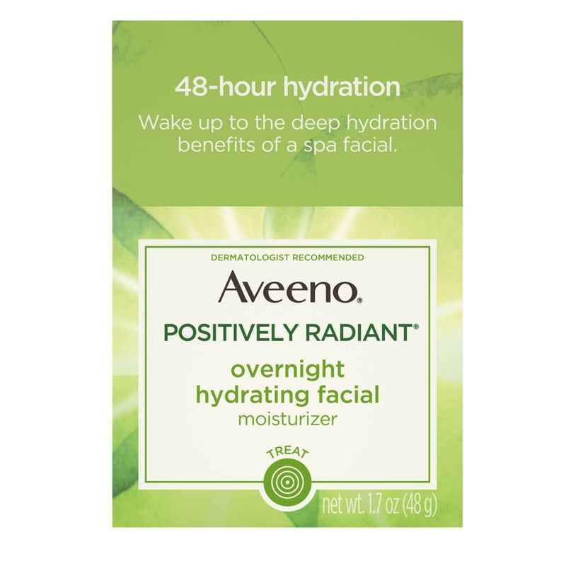 Aveeno Active Naturals Positively Radiant Overnight Hydrating Facial Moisturizer - 1.7oz