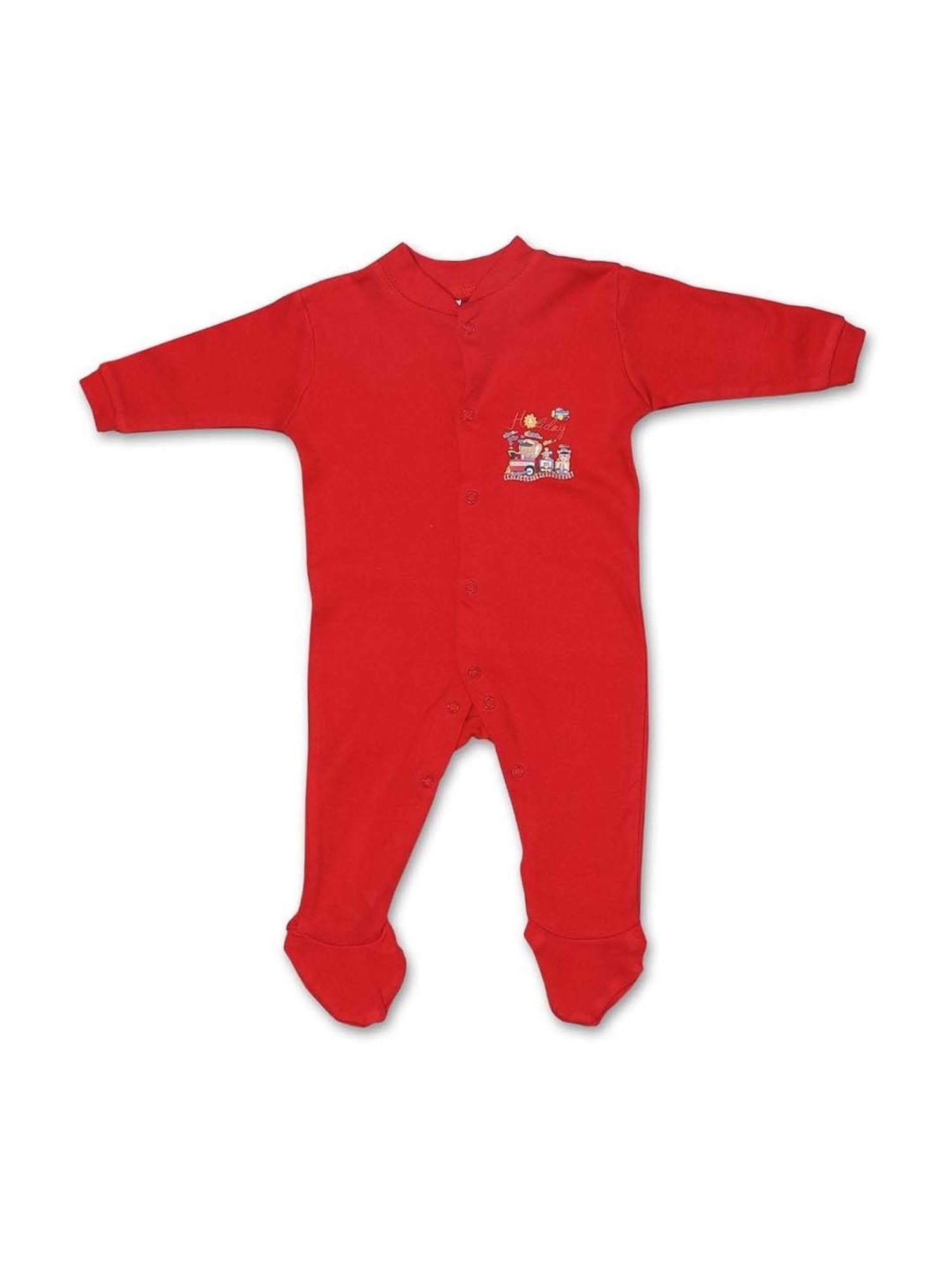 poplins Kids Multicolor Cotton Printed Full Sleeves Rompers (Pack of 3)