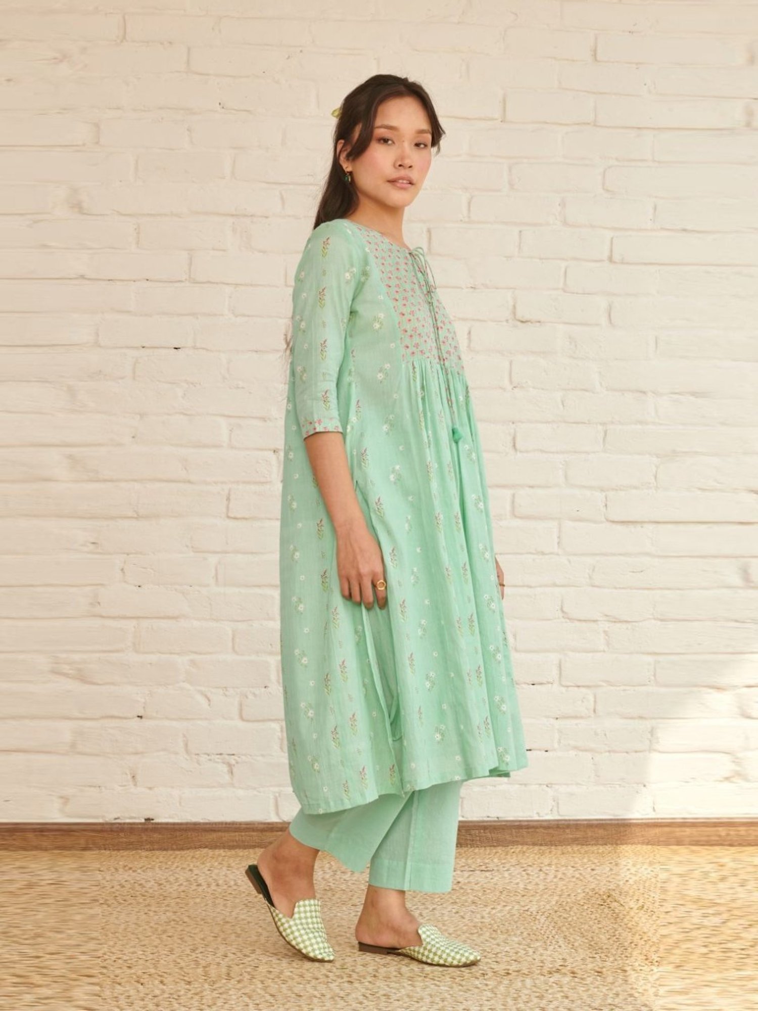 Prakriti Jaipur Blue Peony Kurta