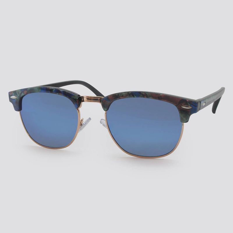 Women's Retro Plastic Metal Combo Silhouette Square Sunglasses - Wild Fable™