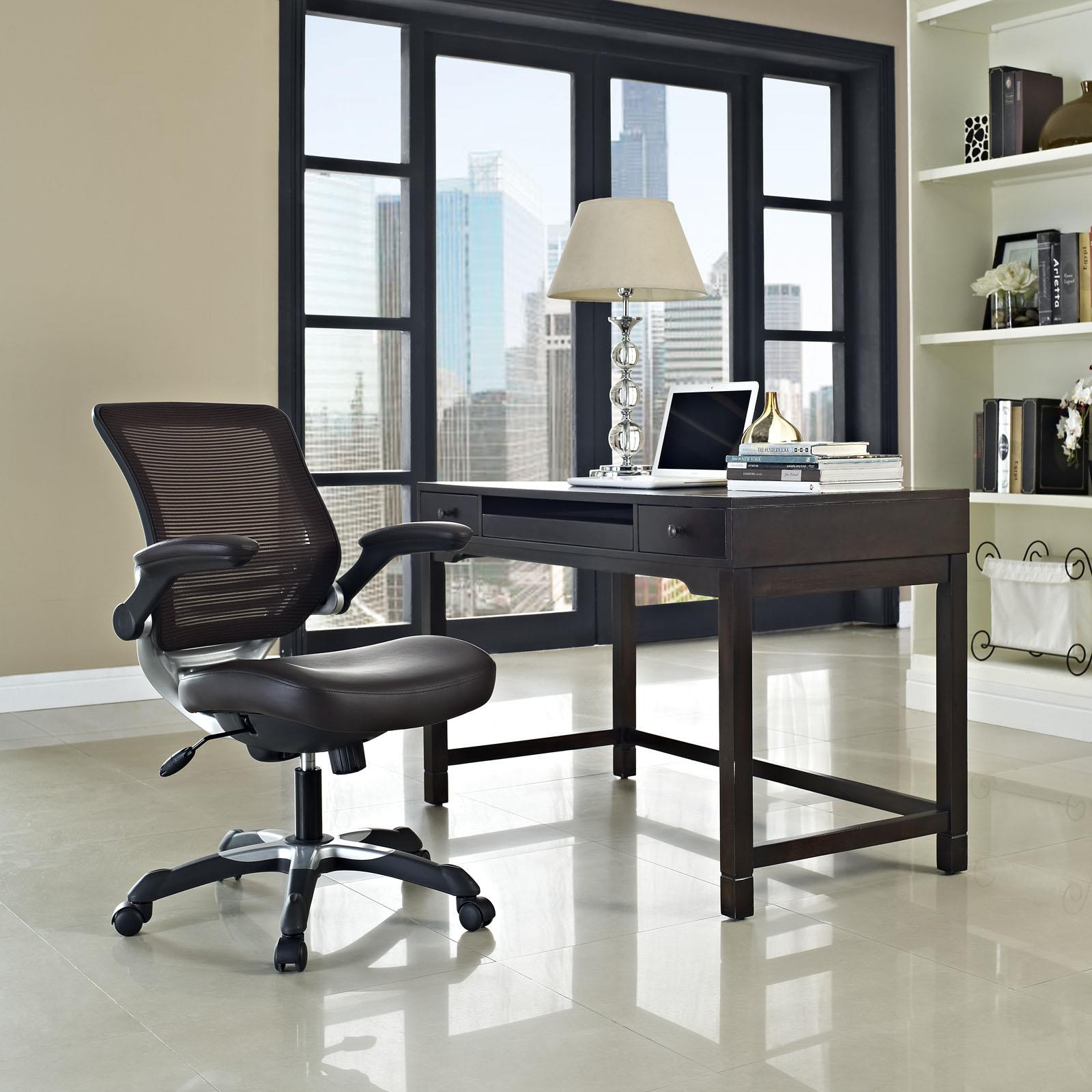Edge Vinyl Office Chair in Brown