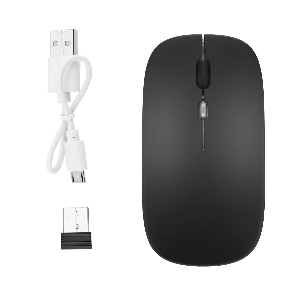 2.4GHz RGB Rechargeable Wireless Mouse Silent USB Mice for Computer PC Laptop US,Black