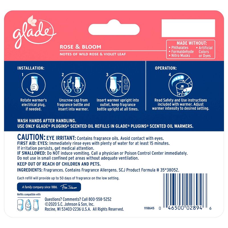 Glade Plugins Rose  Bloom PlugIns Refill - 5ct