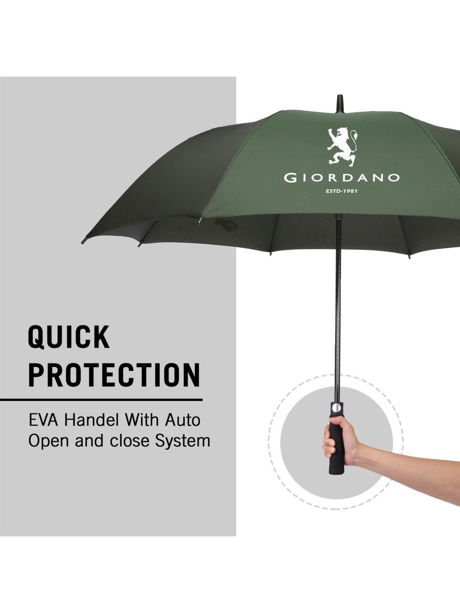 Giordano Automatic UV Protection Green Umbrella