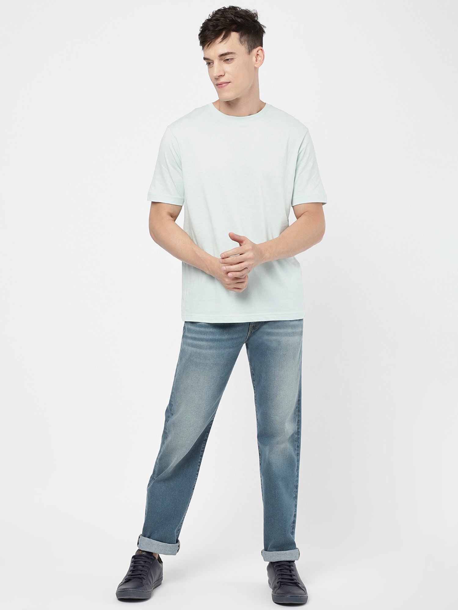 Passion Blue Regular Fit Heavily Washed Jeans