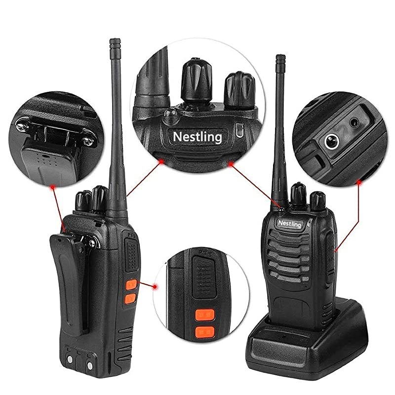 Talkies 10 Pack BF-888S 16 Channel Rechargeable Talkies for Adults Long Range Two Way Radios with Earpiece Charger for Family Camping Hiking Fishing