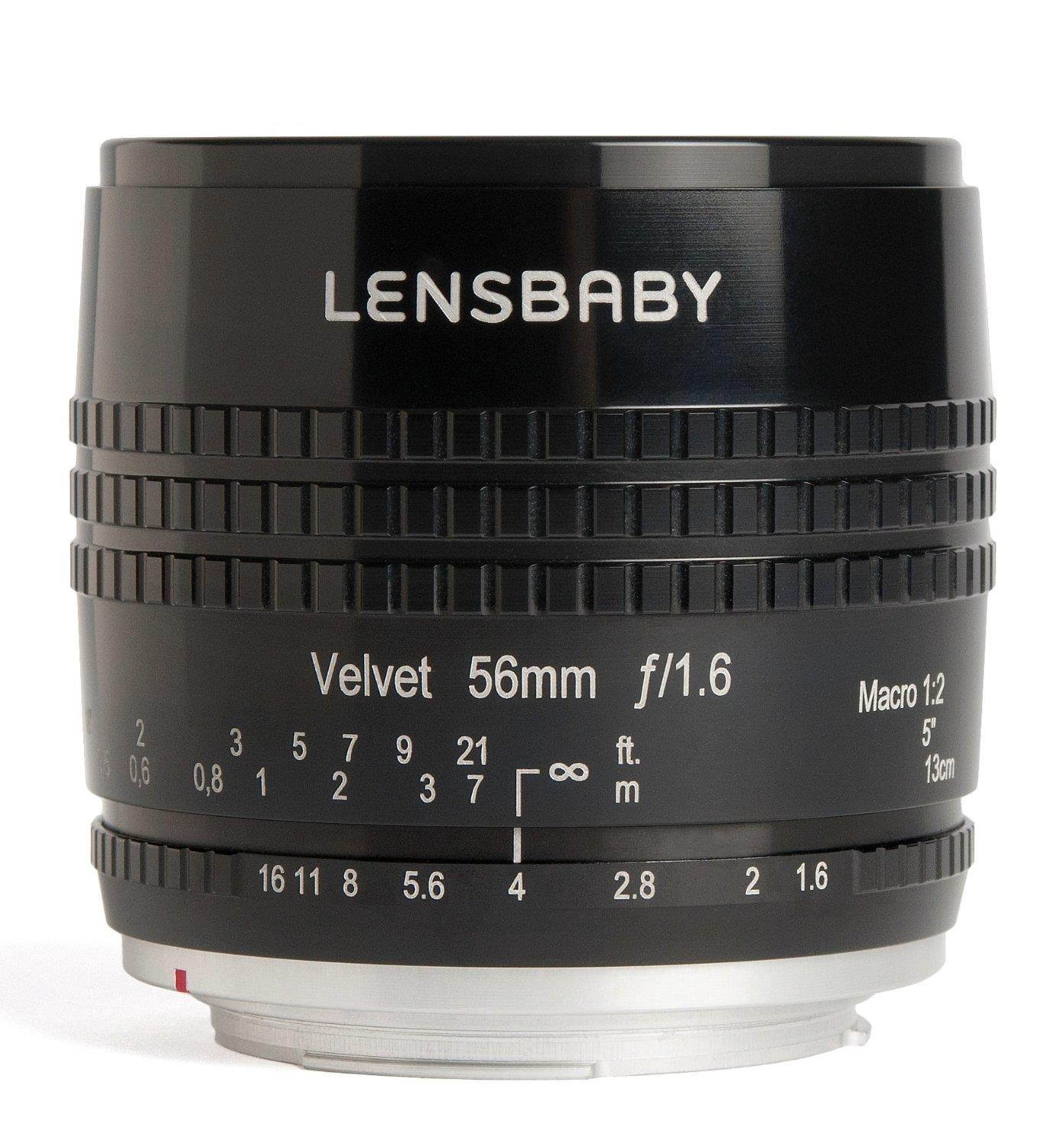 Lensbaby Velvet 56, 56mm f/1.6 Macro Lens for Nikon F - Black Finish #LBV56BN