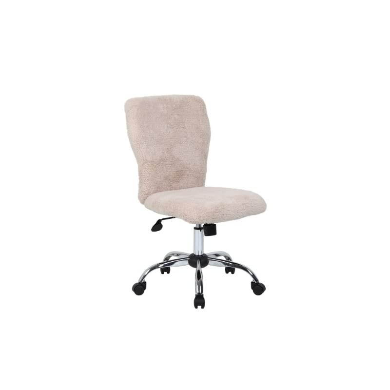Tiffany Fur Make-Up Modern Office Chair in Cream