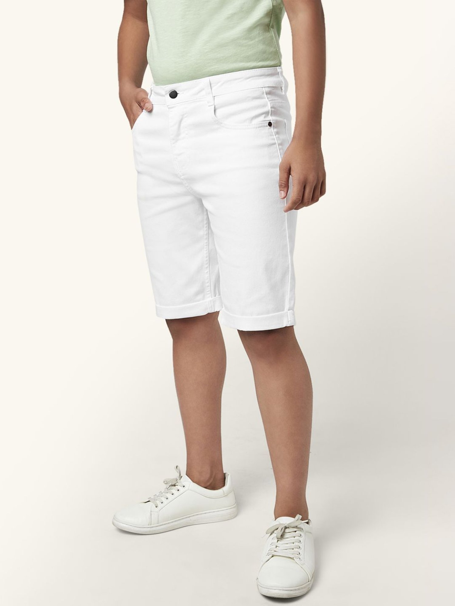 Coolsters by Pantaloons Kids White Cotton Regular Fit Shorts