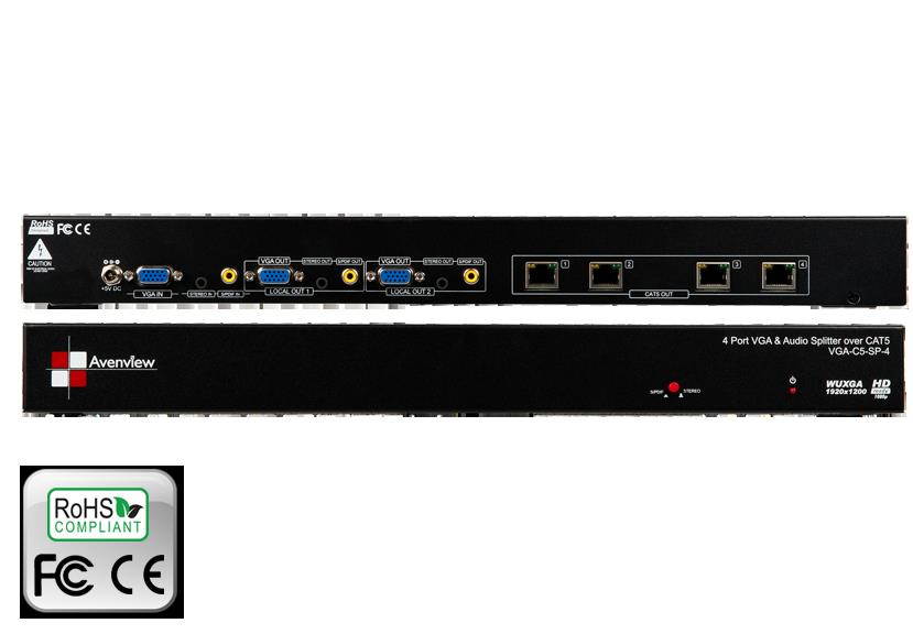 1 X 4 VGA & Audio Distribution Amplifier over CAT5