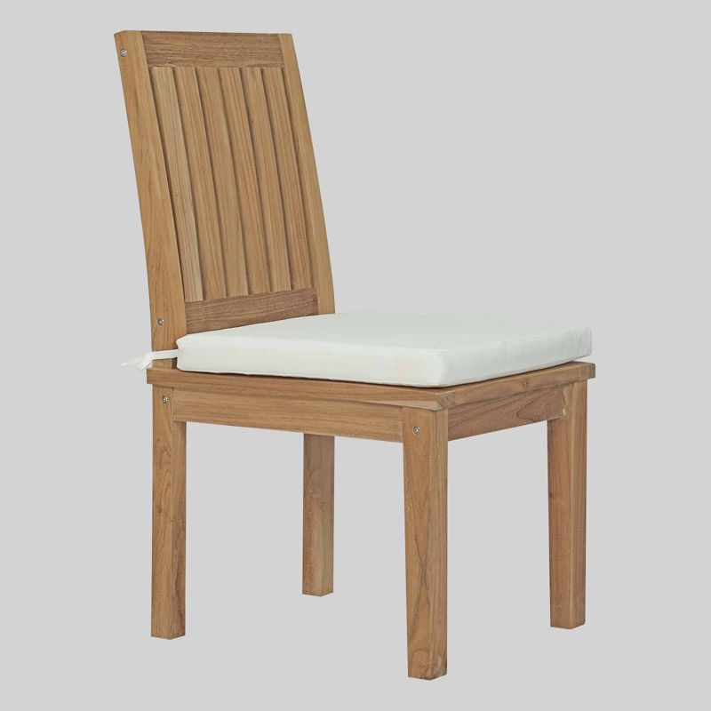 Marina Teak Outdoor Patio Dining Chair - White - Modway