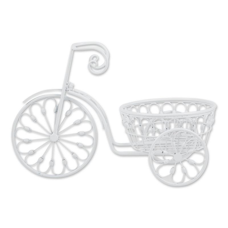 11.2" Indoor/Outdoor Iron Bicycle Planter White - Zings & Thingz