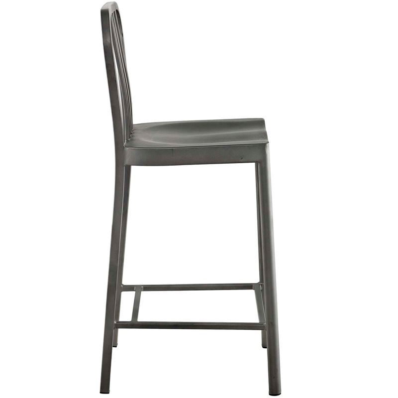 Set of 2 Clink Counter Height Barstool Silver - Modway