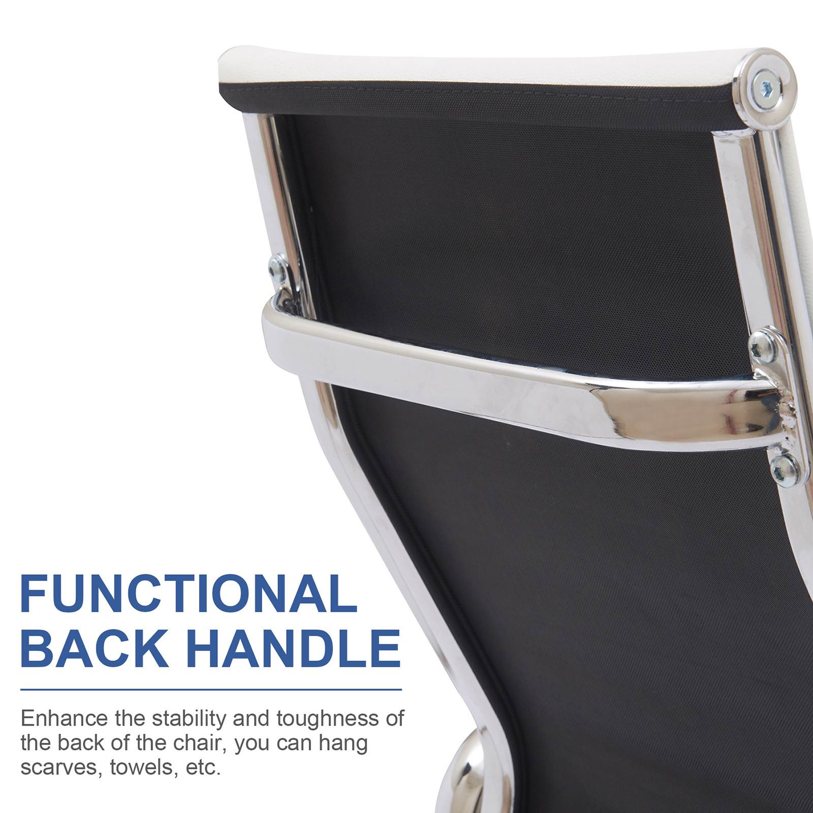 YOUTHUP Office Chair Functional Ergonomic Leather Office Chair Swivel Rolling Computer Desk Chair with Lumbar Support,Beige