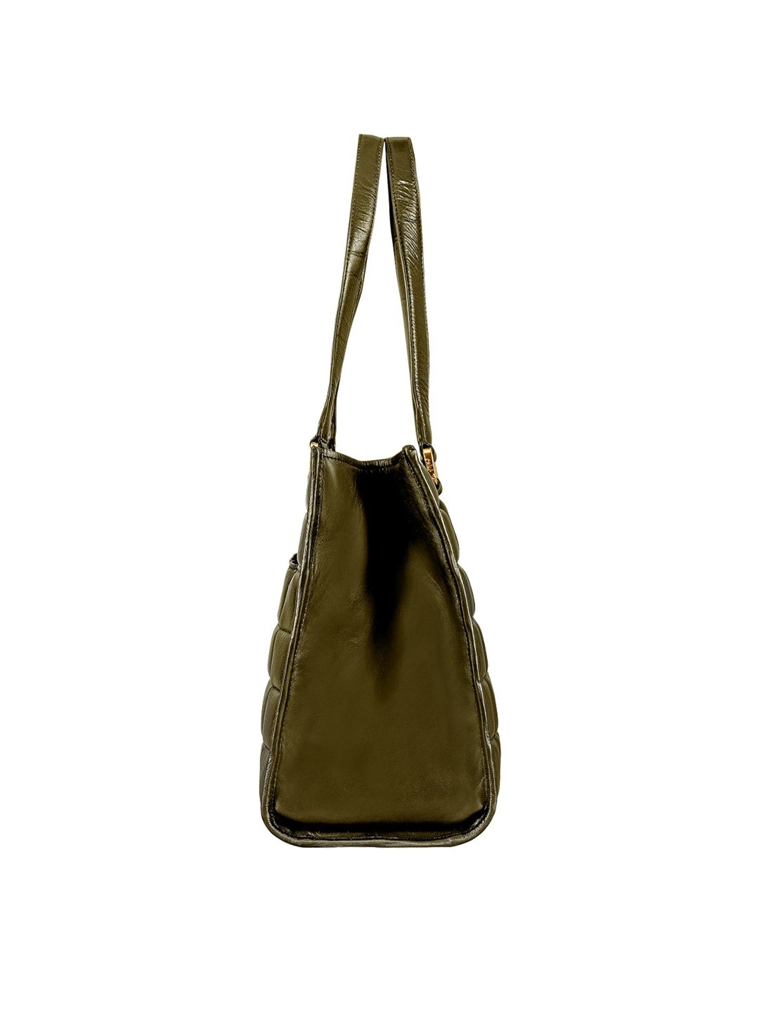 Eske Green Quilted Large Tote Handbag