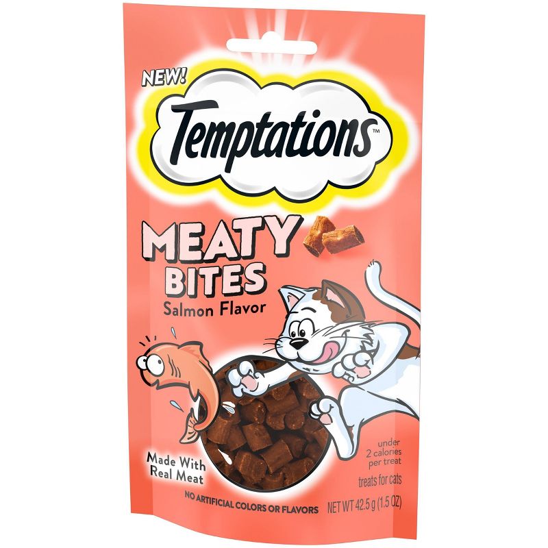 Temptations Meaty Bites Salmon Jerky Cat Treats - 1.5oz