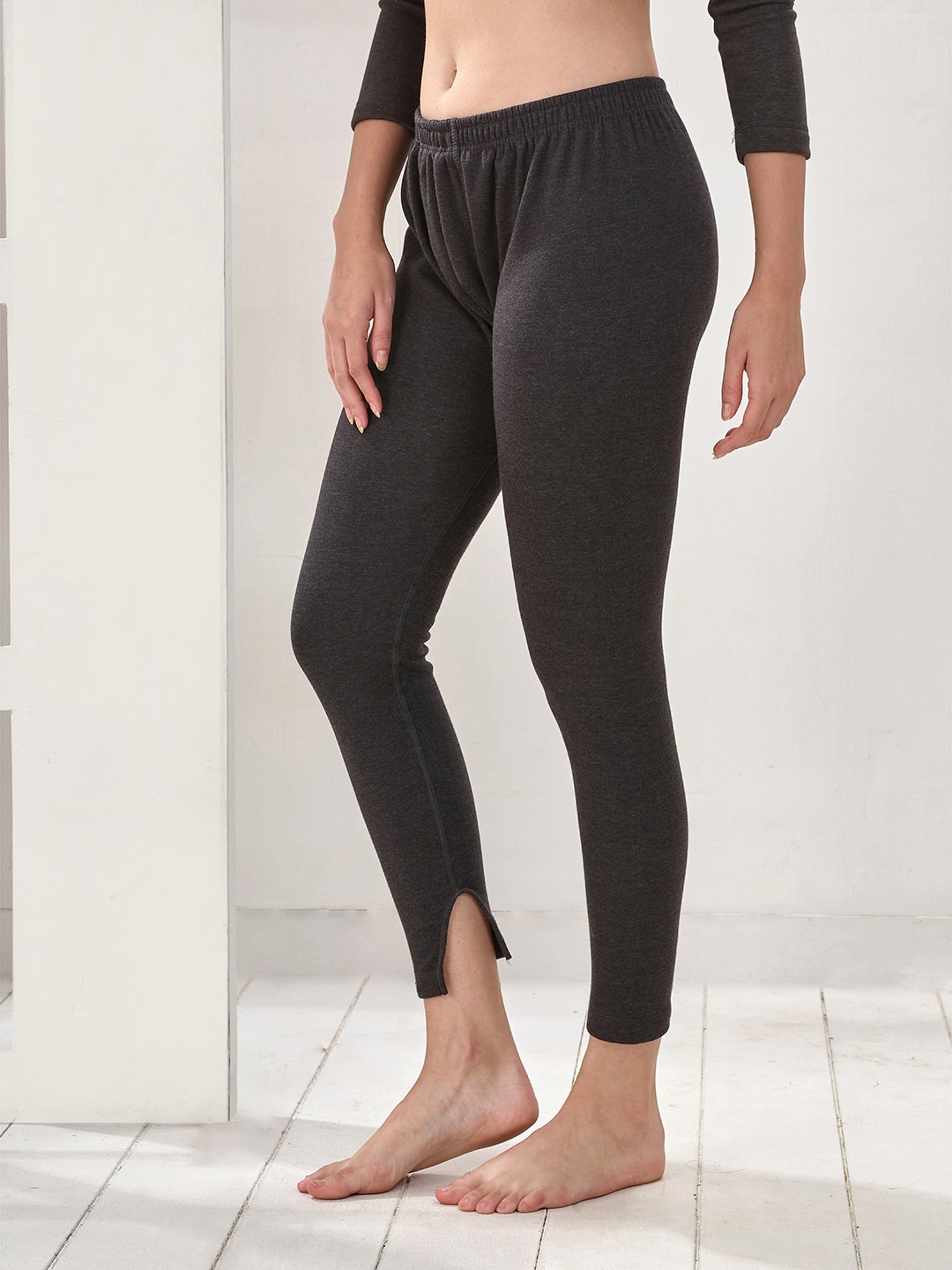 LUX Inferno Black Plain Thermal Leggings