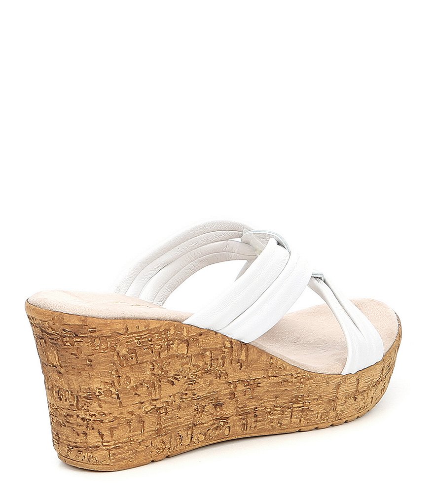 Onex Bethany Leather Wedge Slide Sandals