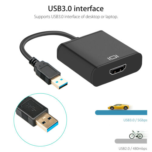 USB 3.0 to HDMI HD 1080P Video Cable Adapter Converter For PC Laptop HDTV LCD TV