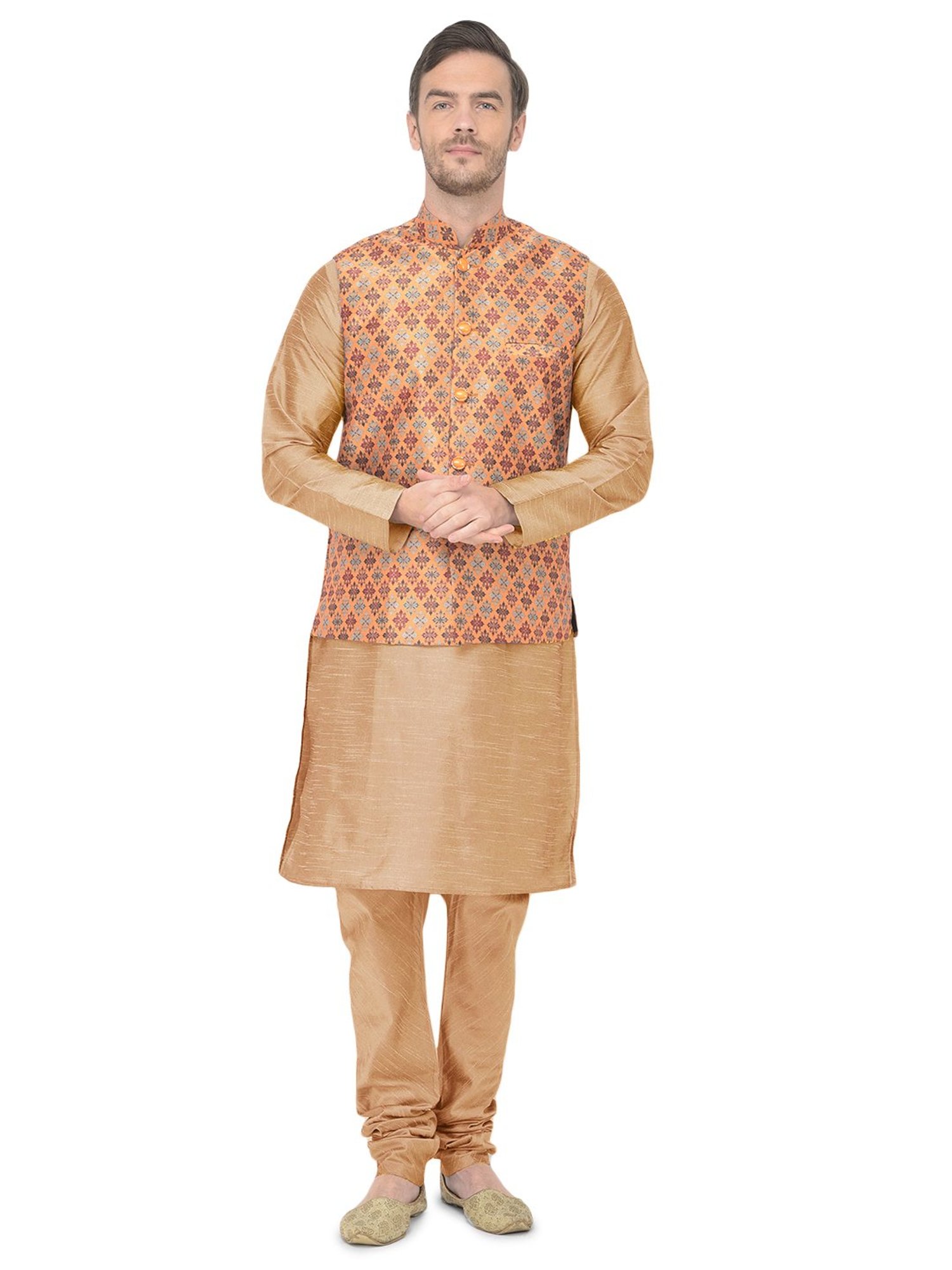 SG LEMAN Yellow Regular Fit Printed Kurta Set