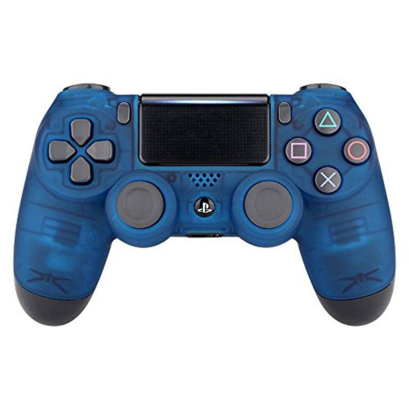 extremerate foggy clear blue faceplate cover, soft touch front housing shell case, comfortable replacement kit for ps4 slim ps4