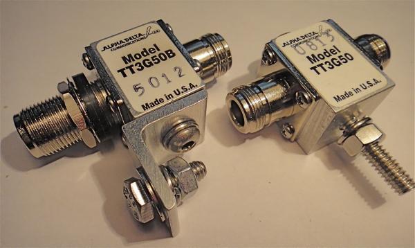 ALPHA DELTA ATT3G50B 50 Ohm Coax Surge Protector w/ Bulkhead & Type N Connectors
