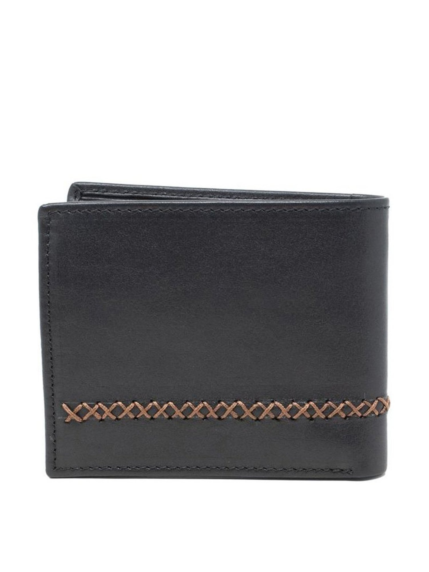 Tohl Black Casual Leather Bi-Fold Wallet for Men