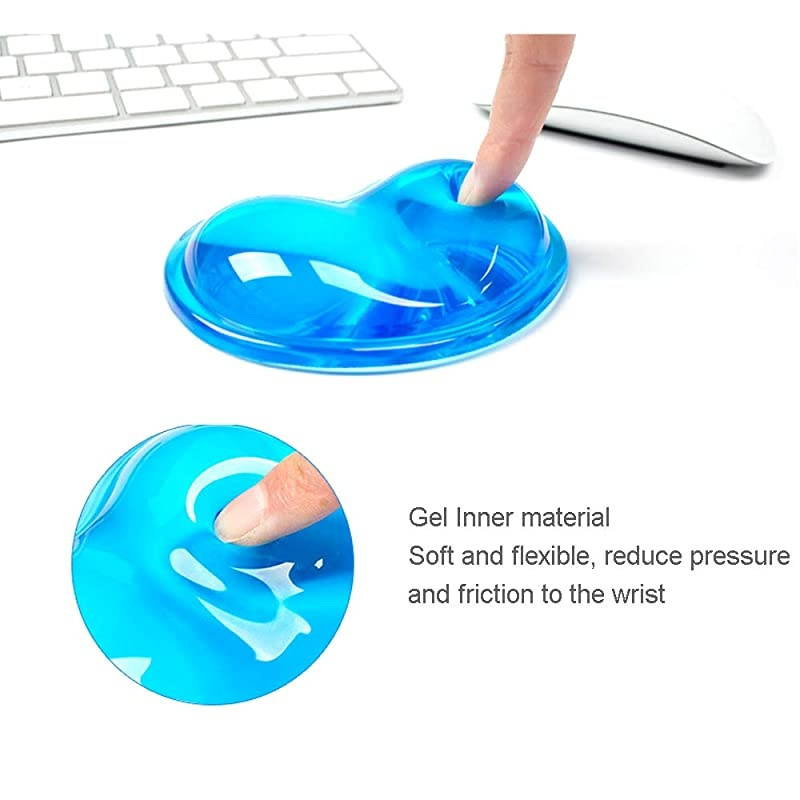 Soft Silicone Gel Mouse Wrist Rest Pad Cool Hand Pillow Cushion Keyboard Wrist Support Ergonomic HeartShaped Translucence Blue