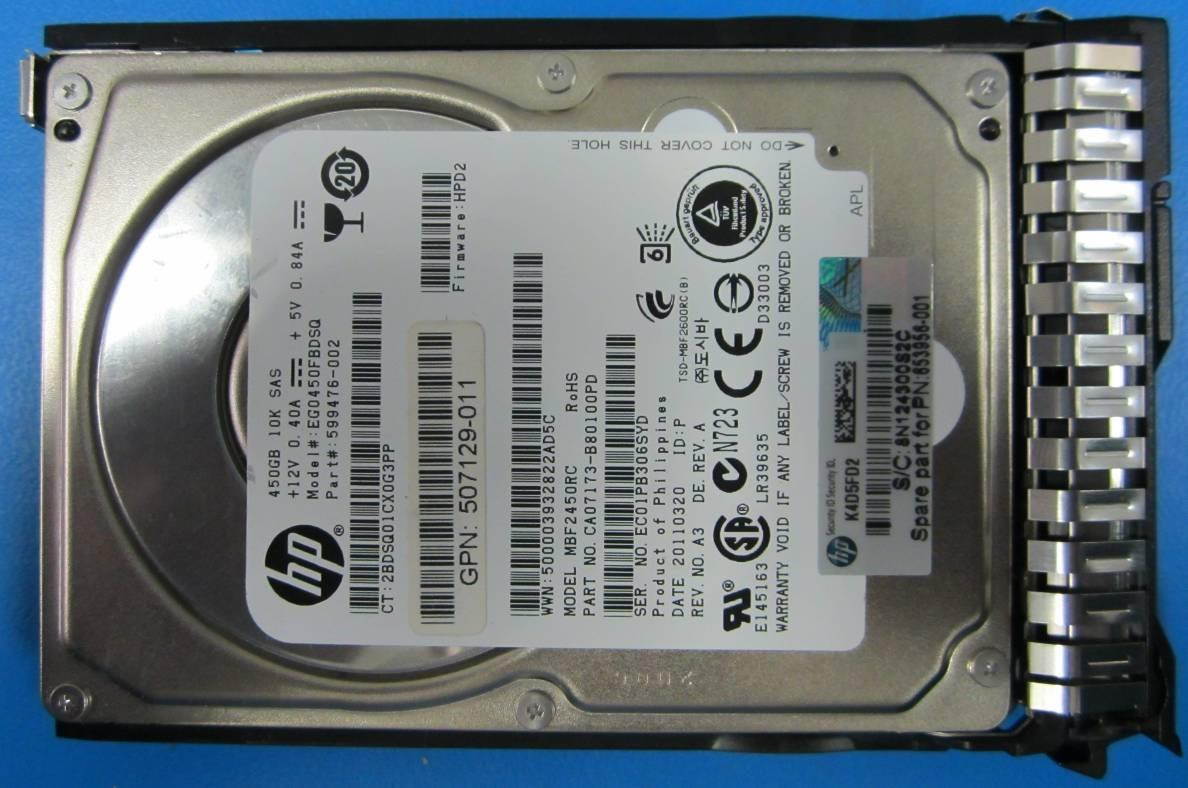 HPE 653956-001 450 GB Hard Drive - 2.5" Internal - SAS (6Gb/s SAS)