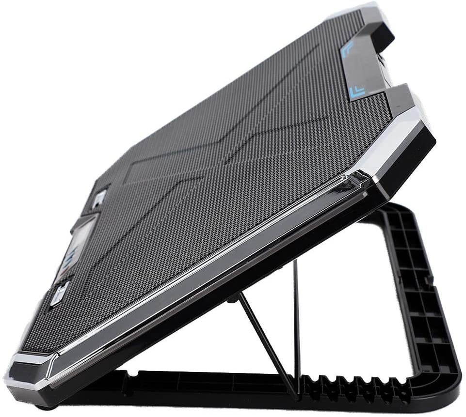 Diyeeni Laptop Cooling Fan, Notebook Cooler, Multi-Angle Adjustment PC Riser, External Cooling Fans with Controllable RBG Lights