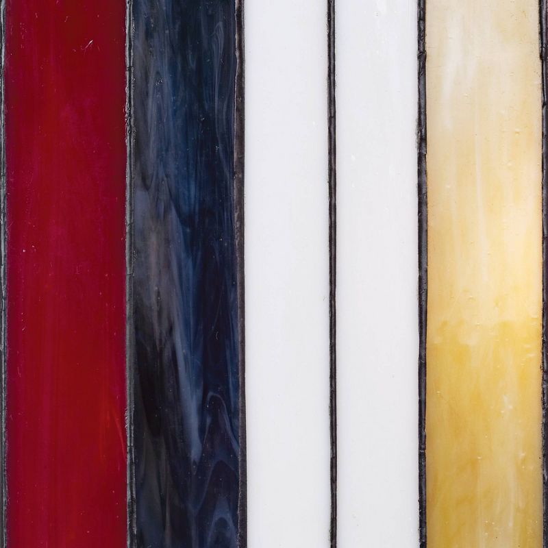 Robert Louis Tiffany Modern Table Lamp Bronze Iron Striped Stained Glass Shade for Living Family Room Bedroom Bedside Nightstand