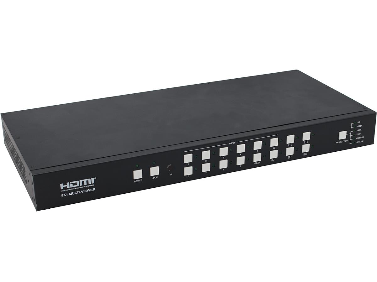 A-NeuVideo ANI-9-MV 9x1 4K HDCP HDMI Seamless Mutli-Viewer Switcher with IR/RS-232/LAN