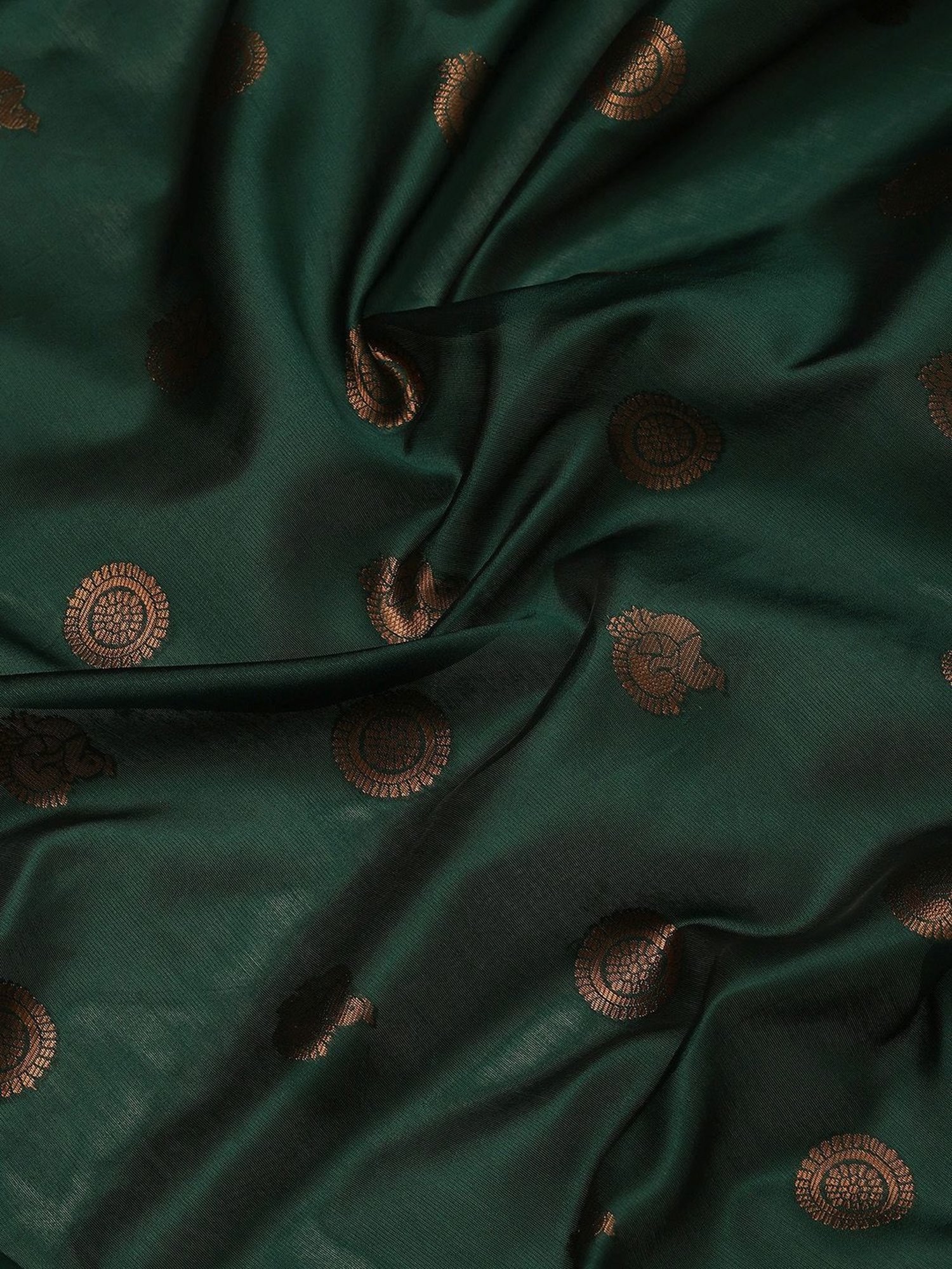 KSUT Green Silk Woven Saree With Unstitched Blouse