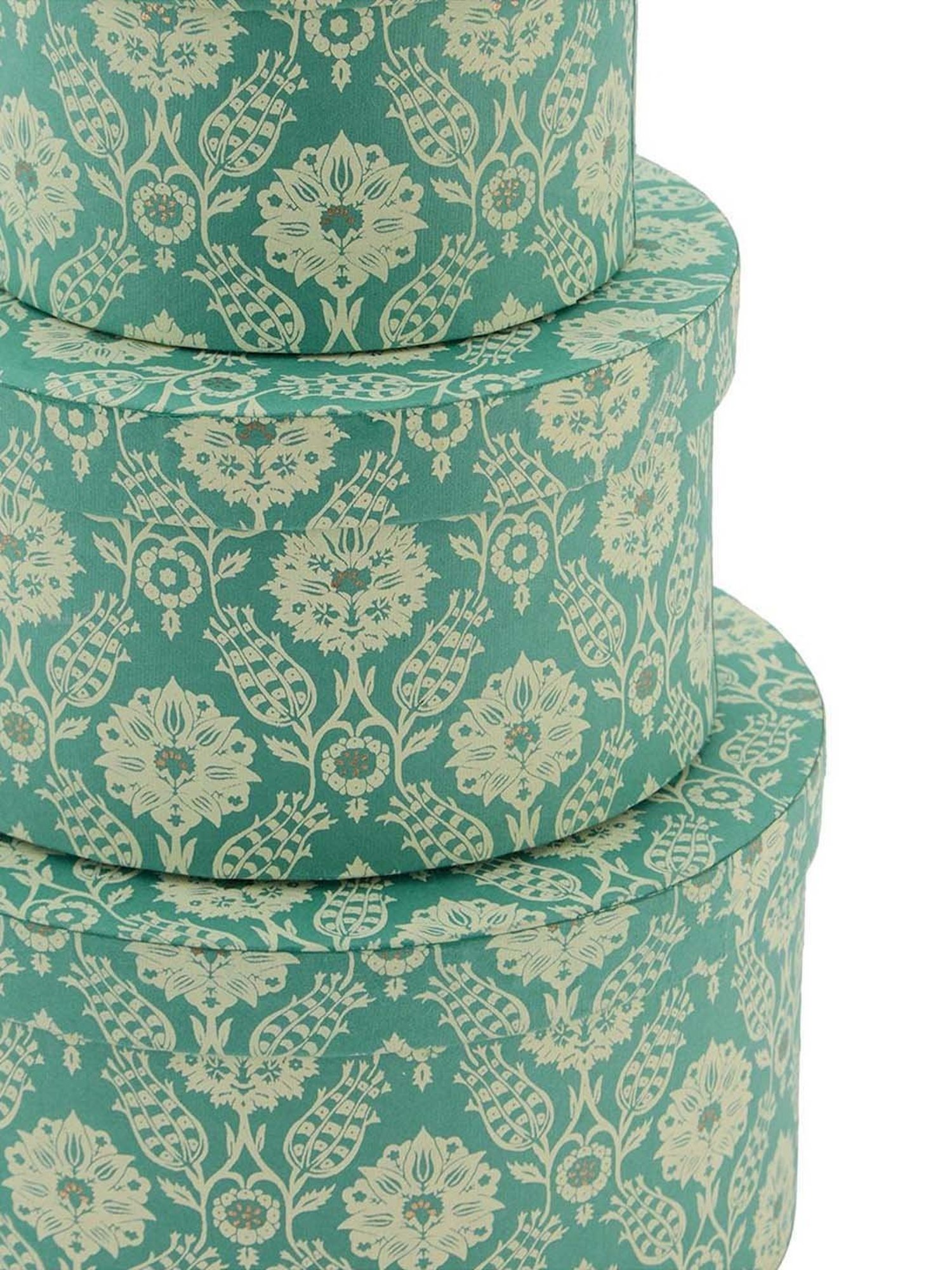 Fabindia Home Teal Paper Printed Sarkhaab Gift Box - Set of 3