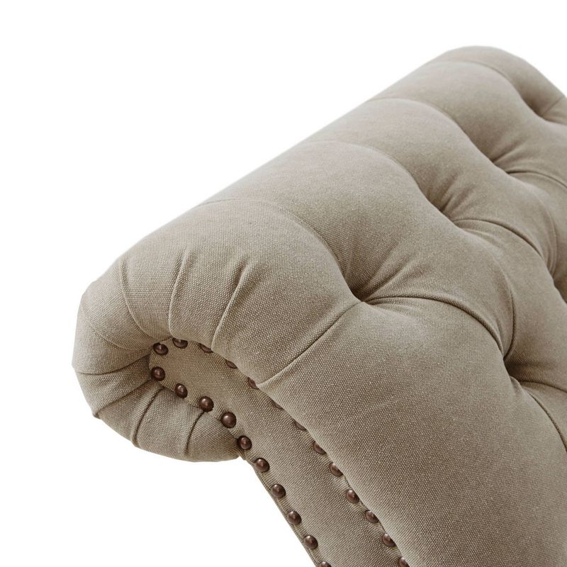 Fortas Mid-Century Modern Fabric Chaise Lounge Gray/Dark Walnut - Christopher Knight Home