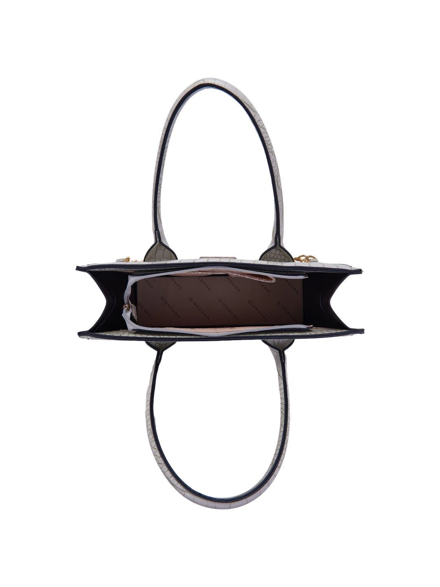 Giordano Grey Textured Medium Tote Handbag