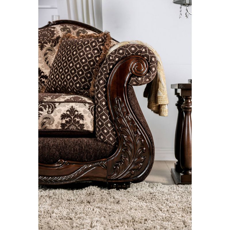 Druld Tufted Loveseat Tufted Leather Brown - Inspire Q