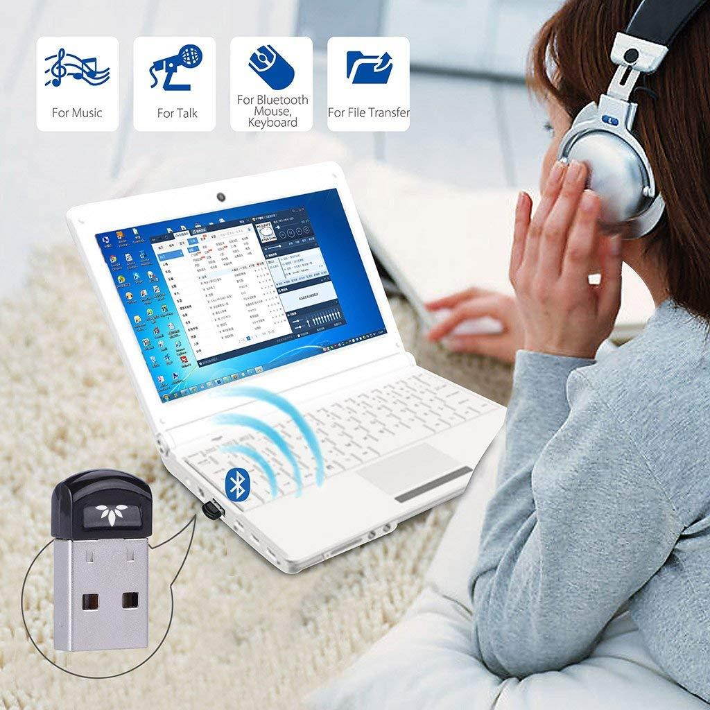 Avantree DG40SA Plug & Play Bluetooth 4.0 USB Dongle Adapter for Native Windows 10, PC & Computer (NOT for Upgraded System), Wireless Laptop Stick for Music, Skype Call, Keyboard, Mouse