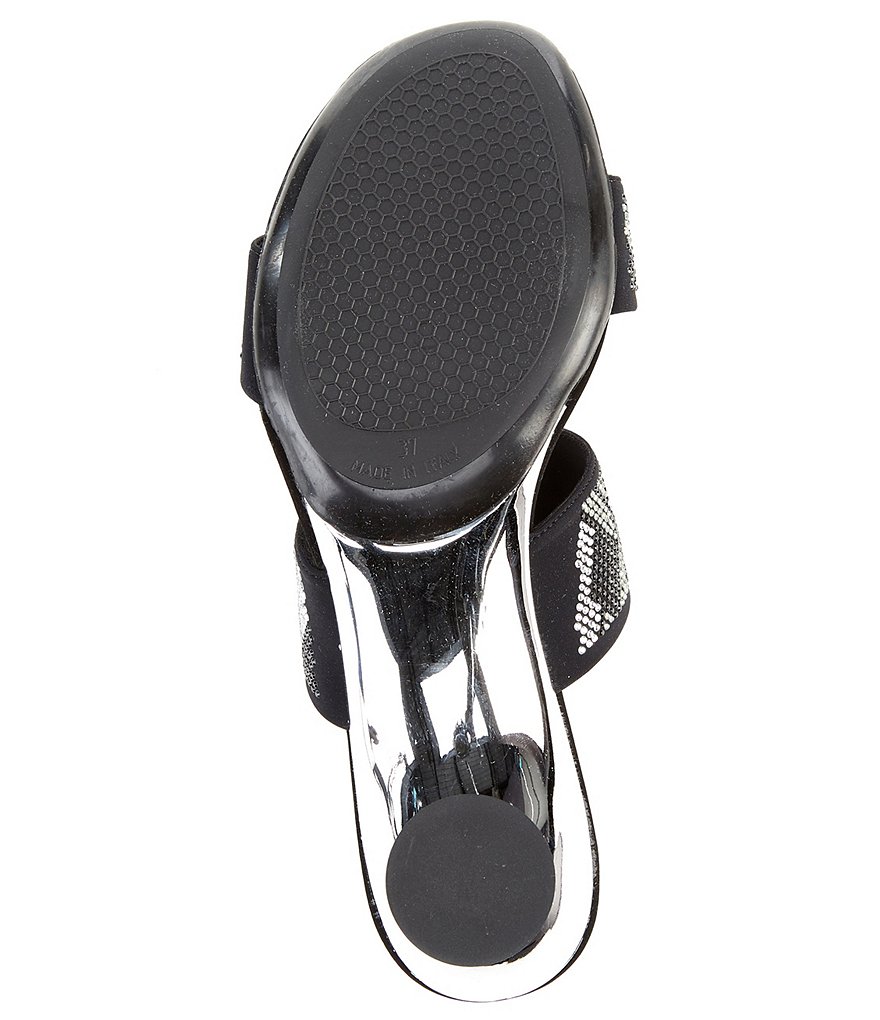 Onex Zenna Stretch Rhinestone Pave Sculptural Heel Dress Slides