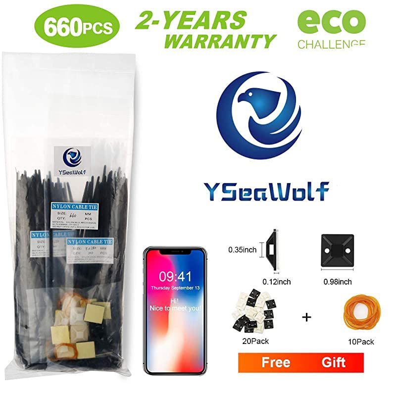 zip ties heavy duty with selflocking 660 pack 4681012 Inch Multisize multicolorNot easy to break and loose cable tiesUV Resistant zip tietie warpsplastic tiesblack and white